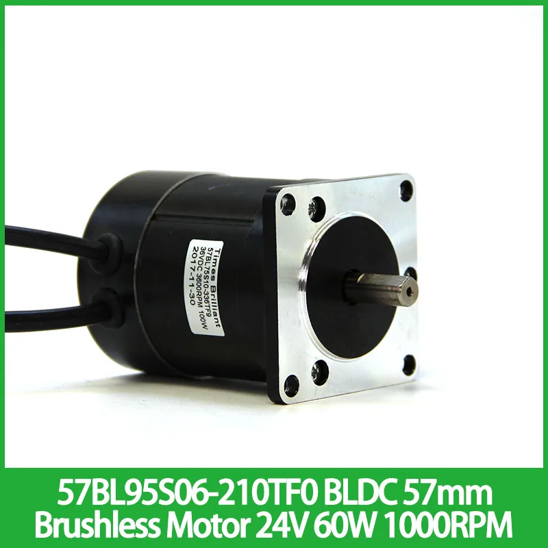 

BLDC 57mm Brushless Motor 24V 60W DC Motors 1000RPM Body Length 95mm High Speed Motor 57BL95S06-210TF0