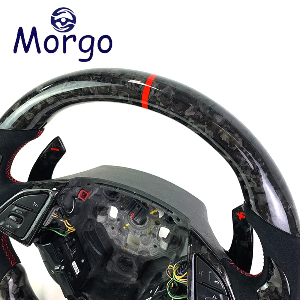 Racing Style Design Custom Forged Carbon Fiber Steering Wheel with Paddles for Chevrolet Camaro SS Rs Zl1 Z06 2015 2016 2017
