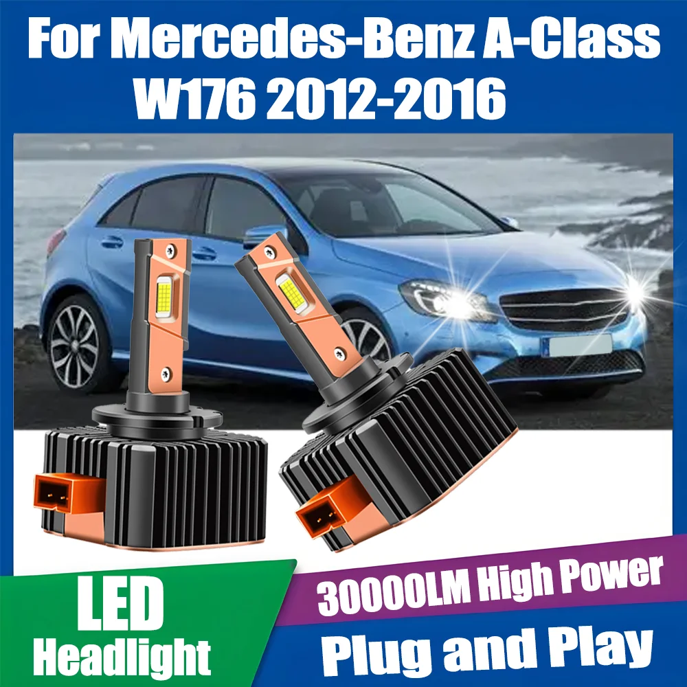 

2PCS 6000K White 30000LM D1S 120W Auto HID Xenon Lights LED Headlamps For Mercedes-Benz A-Class W176 2012 2013 2014 2015 2016