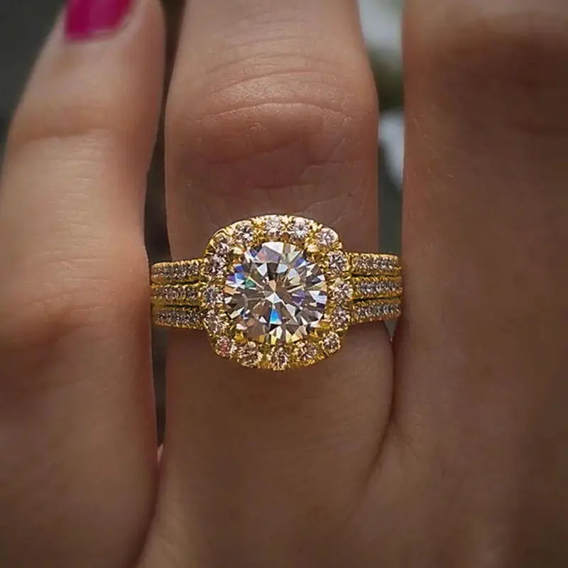 Luxury 925 Silver Color Engagement Wedding Rings for Women Elegant Cushion Shaped Design Hot Sale Female Ring Fashion Jewelry