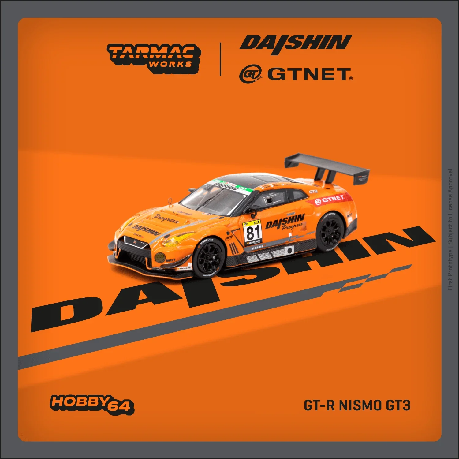 

TW In Stock 1:64 GTR NISMO GT3 #81 Orange Diecast Diorama Car Model Toys Tarmac Works