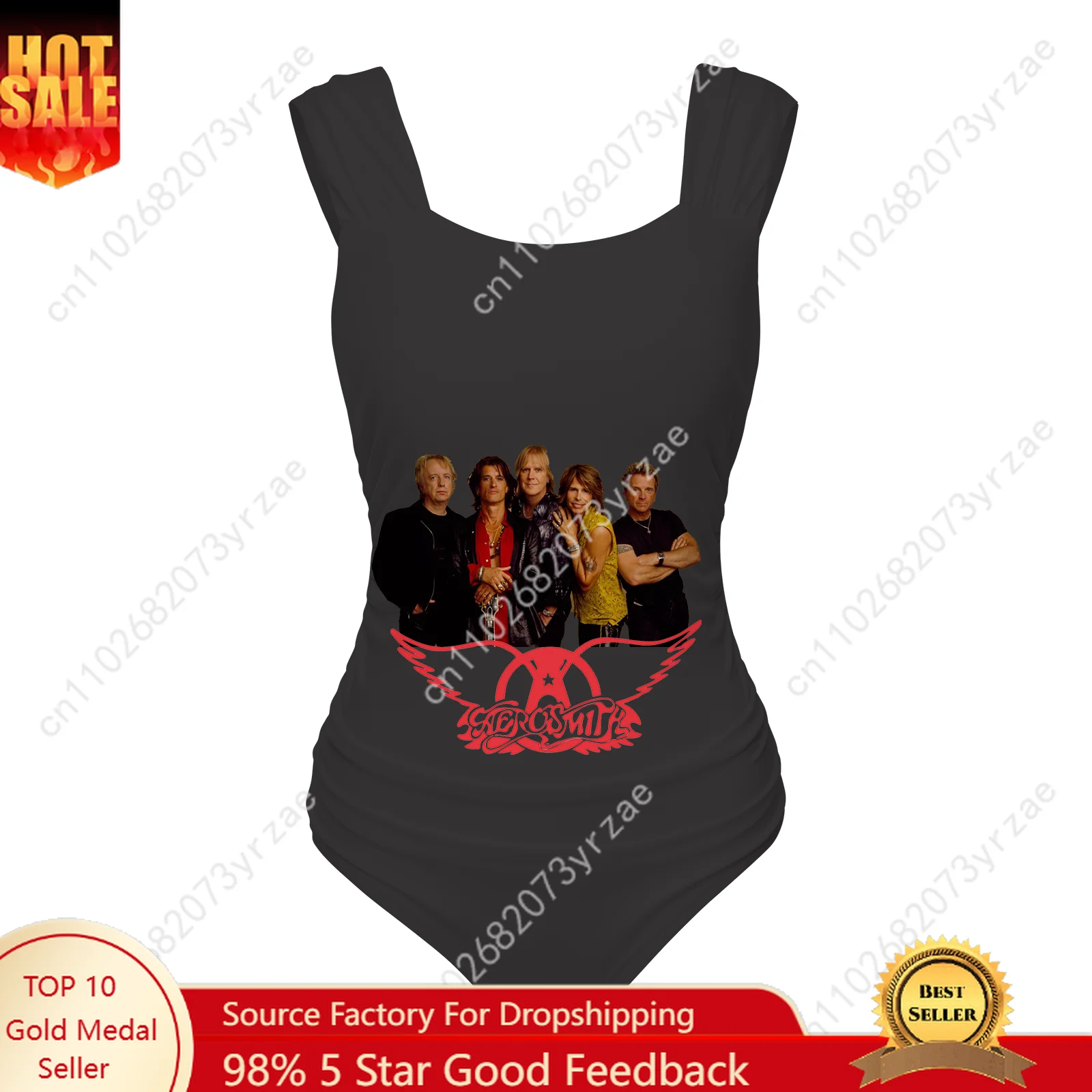 

Aerosmith Swimsuit Wide Strap Womens Bathing Suits Personalized Fashion Swimwear Pool Party Sexy Bikini Customize Bathing Suits