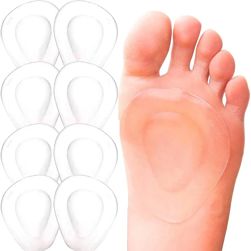 Inserções antiderrapantes de gel de silicone para fascite plantar, meias palmilhas, almofadas para sapatos para mulheres, antepé, almofadas antidor, salto alto para os pés