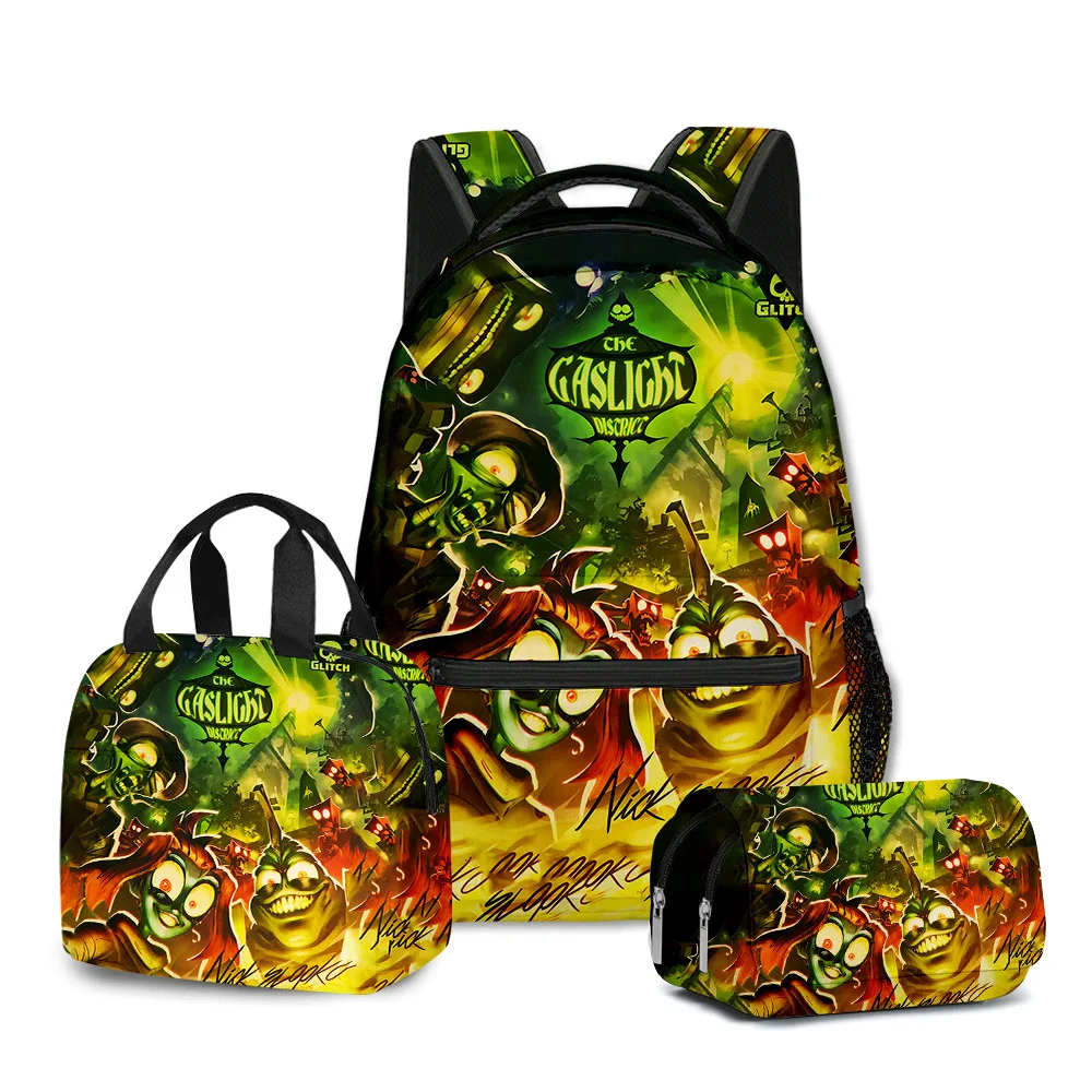 

Cartoon Funny The Gaslight District 3D Print 3pcs/Set Student School Bags Laptop Daypack Backpack portable Lunch bag Pencil Case