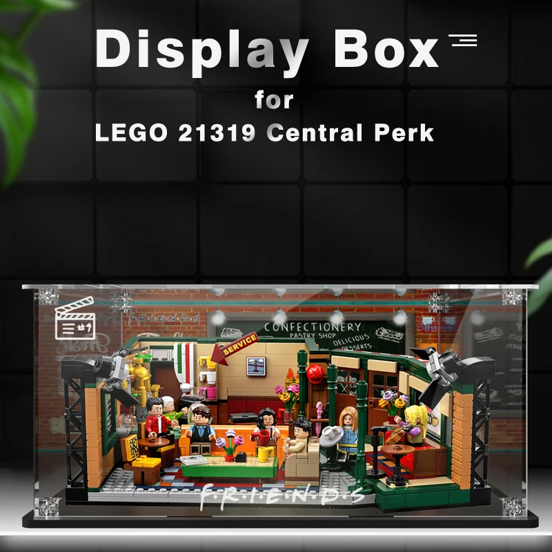 

Acrylic Display Box for lego Central Perk Showcase Friends Cafe 21319 Dustproof Clear Display Case (Lego Set not Included）