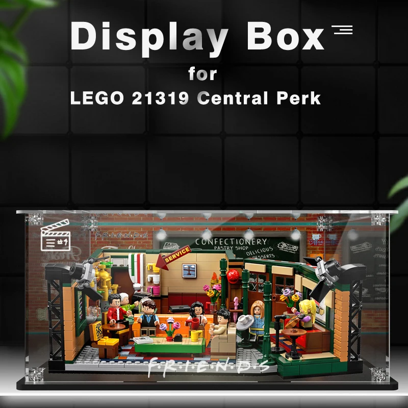 Acrylic Display Box for lego Central Perk Showcase Friends Cafe 21319 Dustproof Clear Display Case (Lego Set not Included）