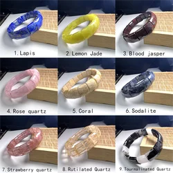 Natural Stone Men Bracelet High Quality Faceted Elastic Cord Stone Quartz Lapis Tourmaline Amethyst Bracelets Bangles For Men