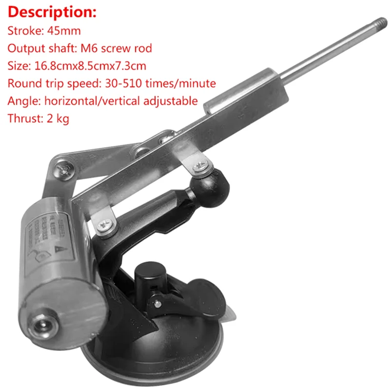 

HGSW-Reciprocating Telescopic Motor 39Mm Stroke Linear Actuator 12V Reciprocating Mechanism Connector 60Mm Suctioncup US Plug