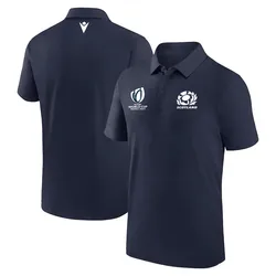 2023 Franch Rugby W/Orld Cup Scotland Polo Shirt Casual Sports Lapel Short-Sleeved T-Shirt Gym T-Shirt Man Camiseta Gym Hombre