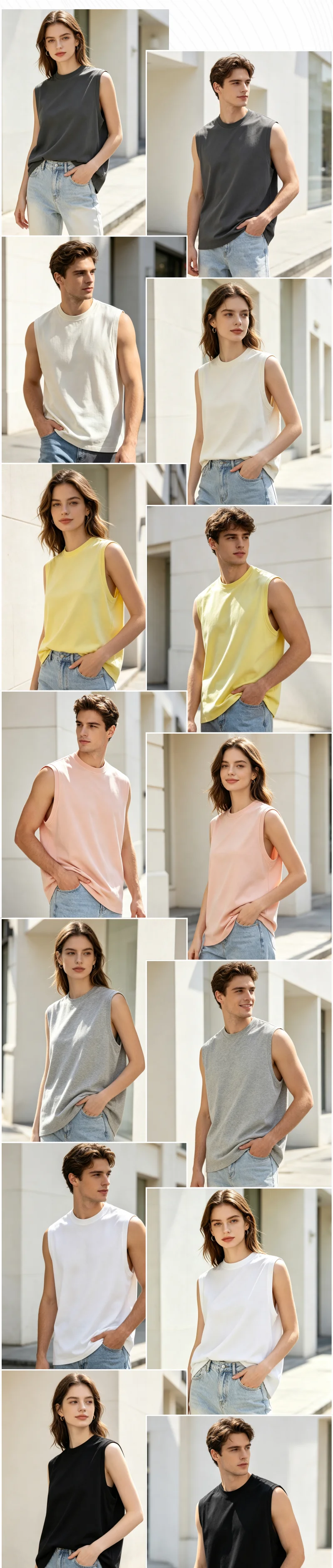 Maßgeschneiderte Tanktops mit kostenlosem Logodruck, personalisierte ärmellose Shirts mit individuellem Text, Foto oder Logo für Männer und Frauen, geeignet für Fitness, Workout und Freizeit. – Detail 2