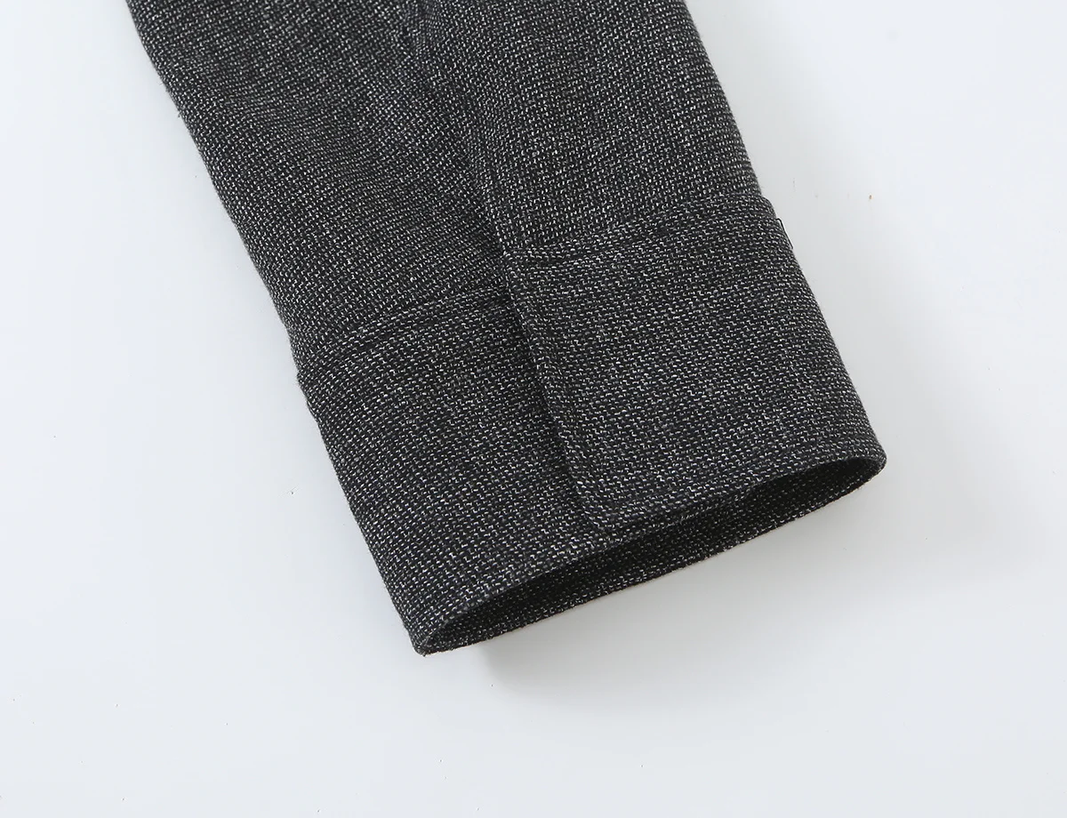 Damenjacken mit Stehkragen, unregelmäßigem Metallreißverschluss, lässig, trendig, kurz geschnitten, Streetwear, modische, lockere, einfarbige Langarmjacke – Detail 6