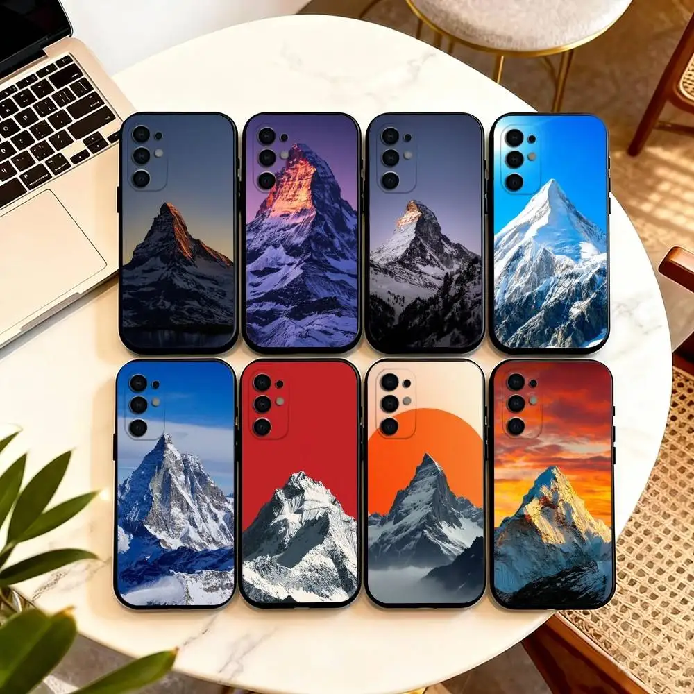 

Zermatt Matterhorn Swiss Mountain Phone Case Black Silicone Soft For Samsung S25,S24,S21,S22,S23,S30,Ultra,S20,Plus,Fe,Lite