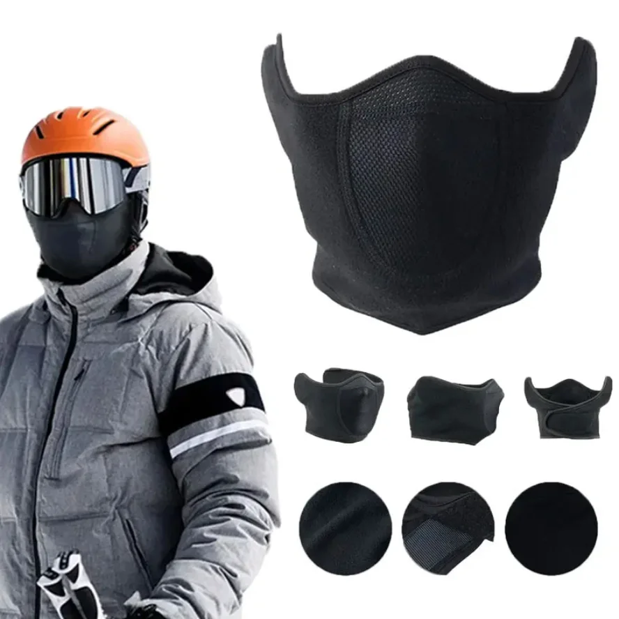 

Winter Balaclava Fleece Warmer Motorcycle Face Mask Breathable Half Ski Mask Scarf Motorbike Cycling Bicycle Biker Mask