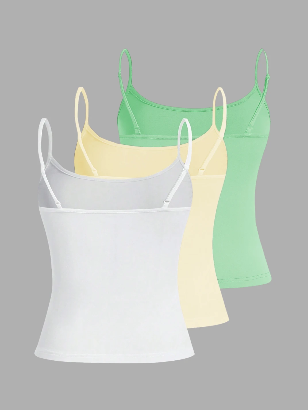 

European and American spring, summer and autumn solid color casual camisole three-piece set