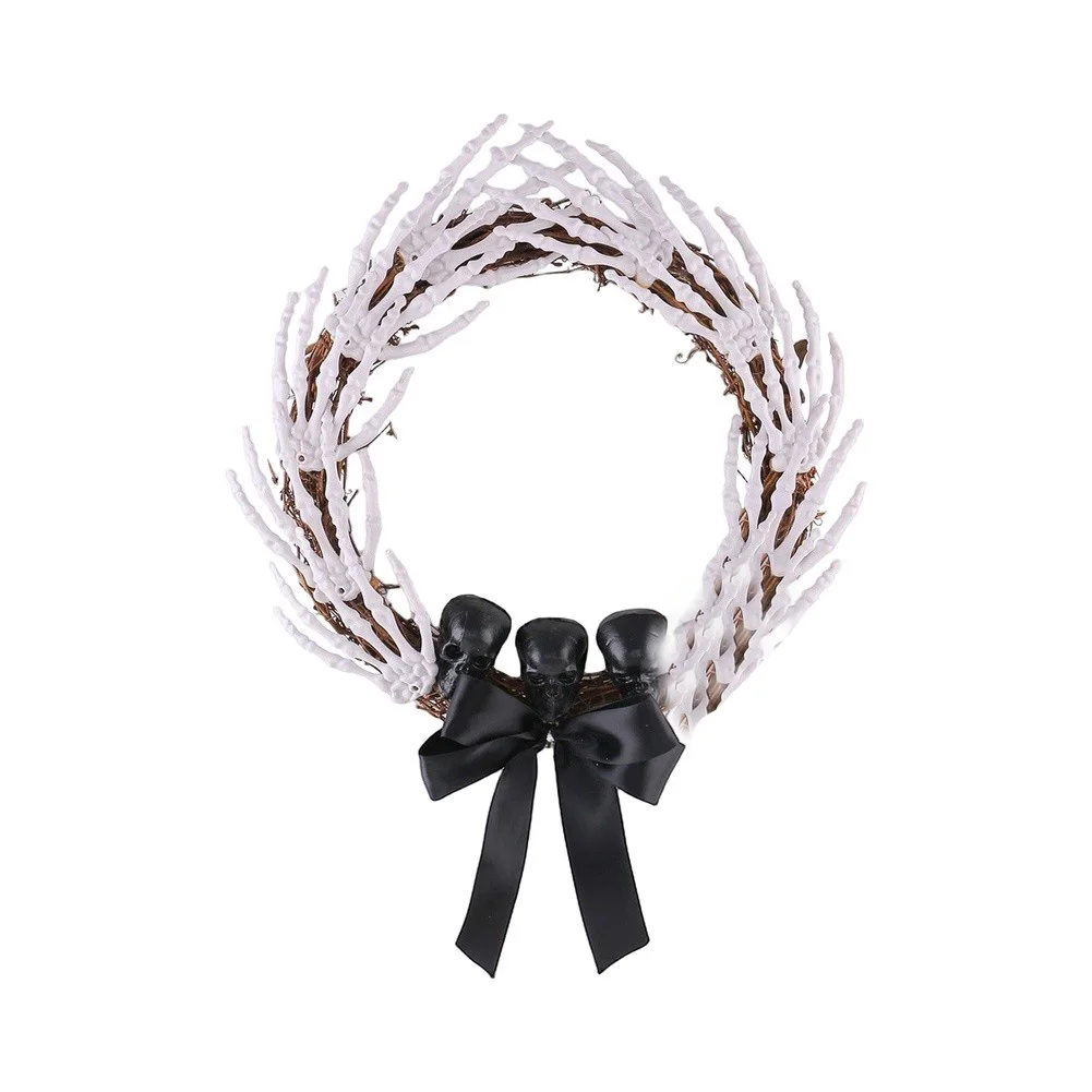 Gothic-Inspired Wreath Featuring Lightweight Construction and Classic Bow Accent for Door Wall and Window Seasonal Decoration