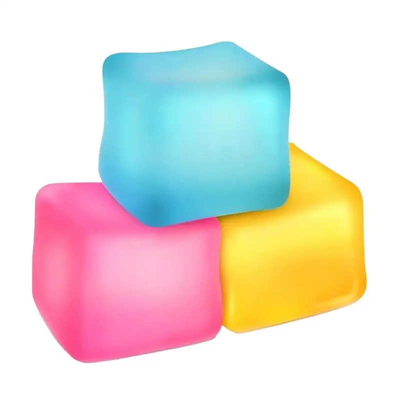 

3PCS Cube Stress Balls Party Favors Gift For Kids Adults Fidget Stress Ball Squeezy Sensory Cubes Anxiety Toys