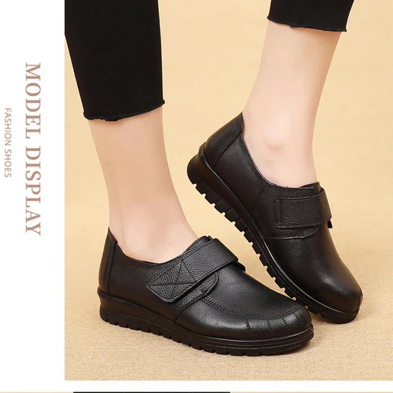 Women Flat Shoes Soft Genuine Leather Mother Comfort Casual Shoes Female Autumn Women flats mary jane shoes