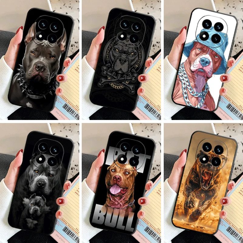 Weiche Silikon-Handyhülle für Xiaomi Redmi Note 15 14 13 12 mit Pitbull-Motiv, Schutzhülle für 11 Pro Plus 12S 11S 10S 10 11T 5G