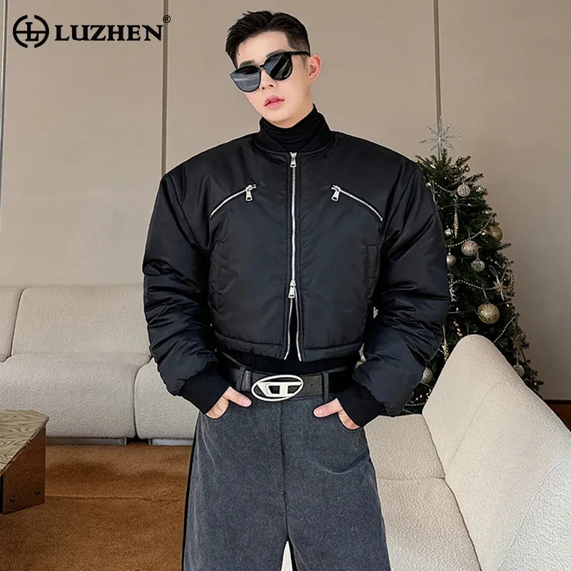 LUZHEN Men's Winter Stylish Thermal Bread Padded Jacket 2023 New Thickened Coat High Quality Street Design Outwear Trendy LZ7263