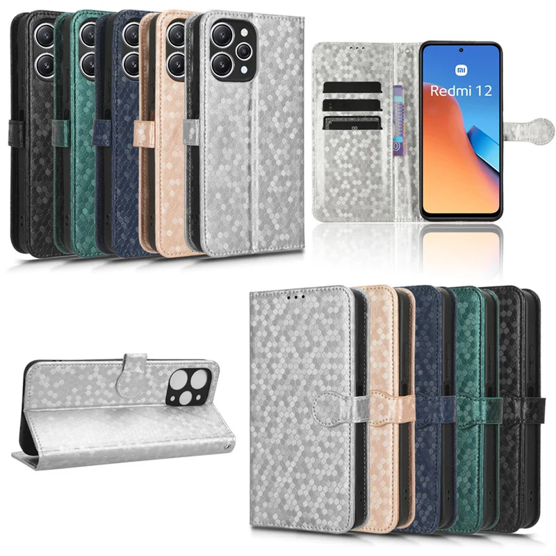 For Redmi 12 Redmi12 Luxury Smooth Wallet Magnetic Book Case Phone mobile phone flip cover protective case - náhled 6