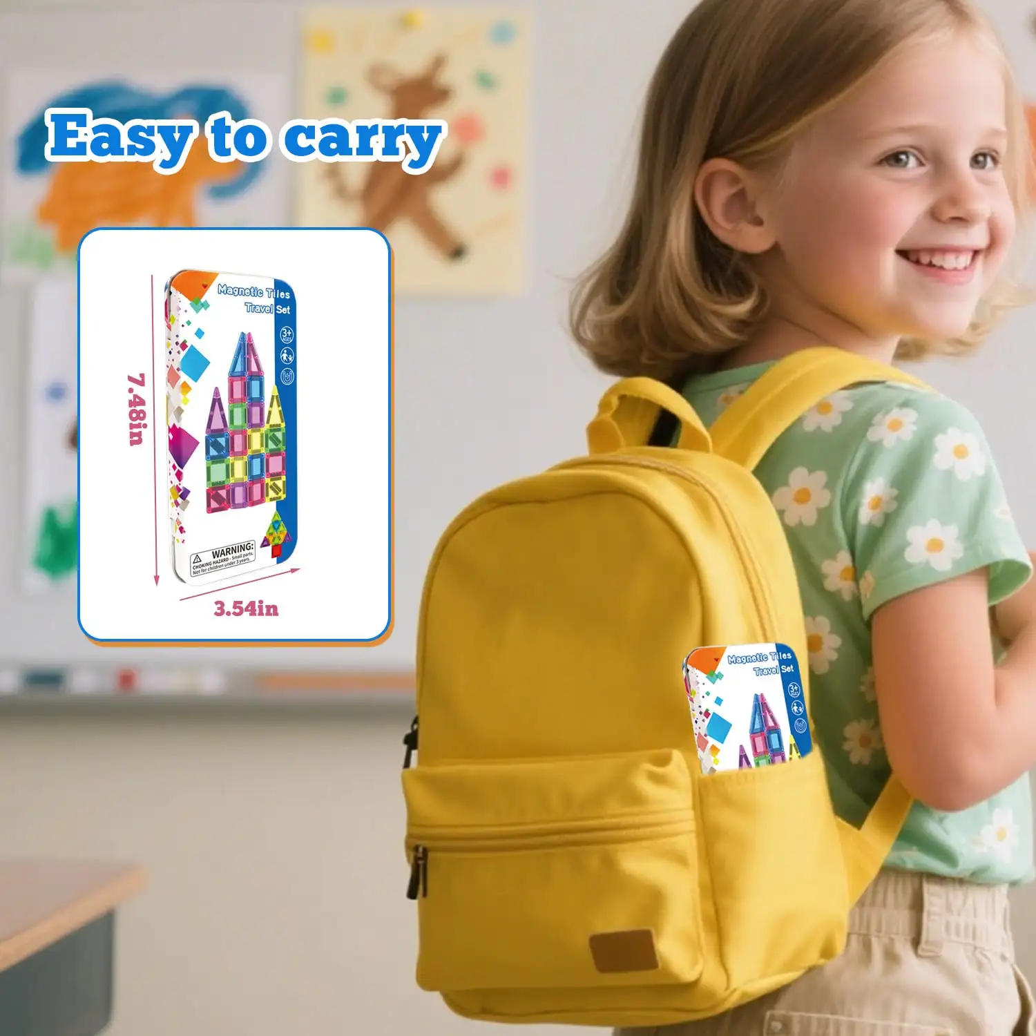 26/48 pièces blocs de construction magnétiques jouets carreaux magnétiques, jouets d'assemblage de voyage portables, combinaison de taille, cadeaux d'anniversaire de noël