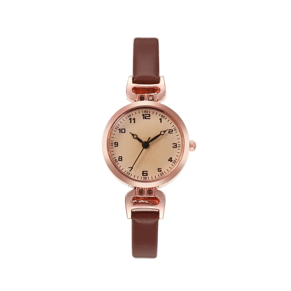2pcs Retro temperament watch for women, student high-end, light luxury, British small fragrance style, women's quartz watch