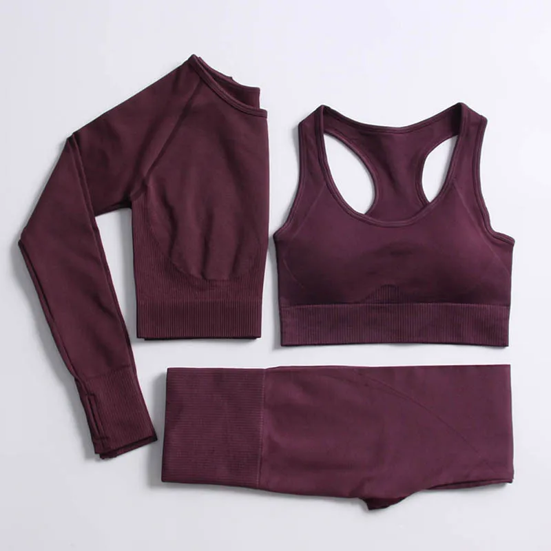 2022 Seamless Yoga Set Women Sport Set Workout Clothes for Women Sportswear Outfit Gym Clothing Suit Conjunto Deportivo Mujer