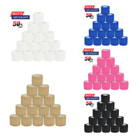 6/15Pcs 4.8m Black First Aid Self Adhesive Cohesive Elasticity Bandages Sports Tape for Wrist Ankle Sprains & Swelling