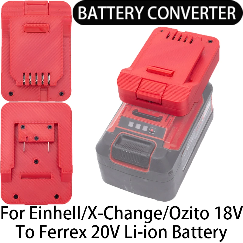 adaptador de bateria para ferrex 18v li ion bateria adaptador ferramenta eletrica acessorio 20v converte para sozinho x change ozito 01