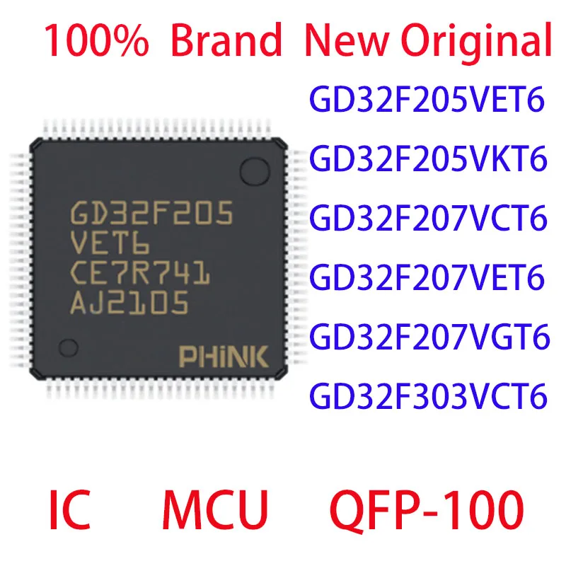 

GD32F205VET6 GD32F205VKT6 GD32F207VCT6 GD32F207VET6 GD32F207VGT6 GD32F303VCT6 100% Brand New Original IC QFP-100