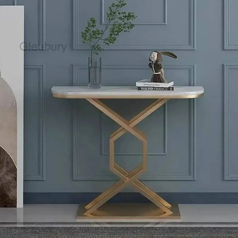 Mesa de pasillo de diseño elegante, portátil, de calidad, de lujo, mesa esquinera minimalista, única, muebles para el hogar
