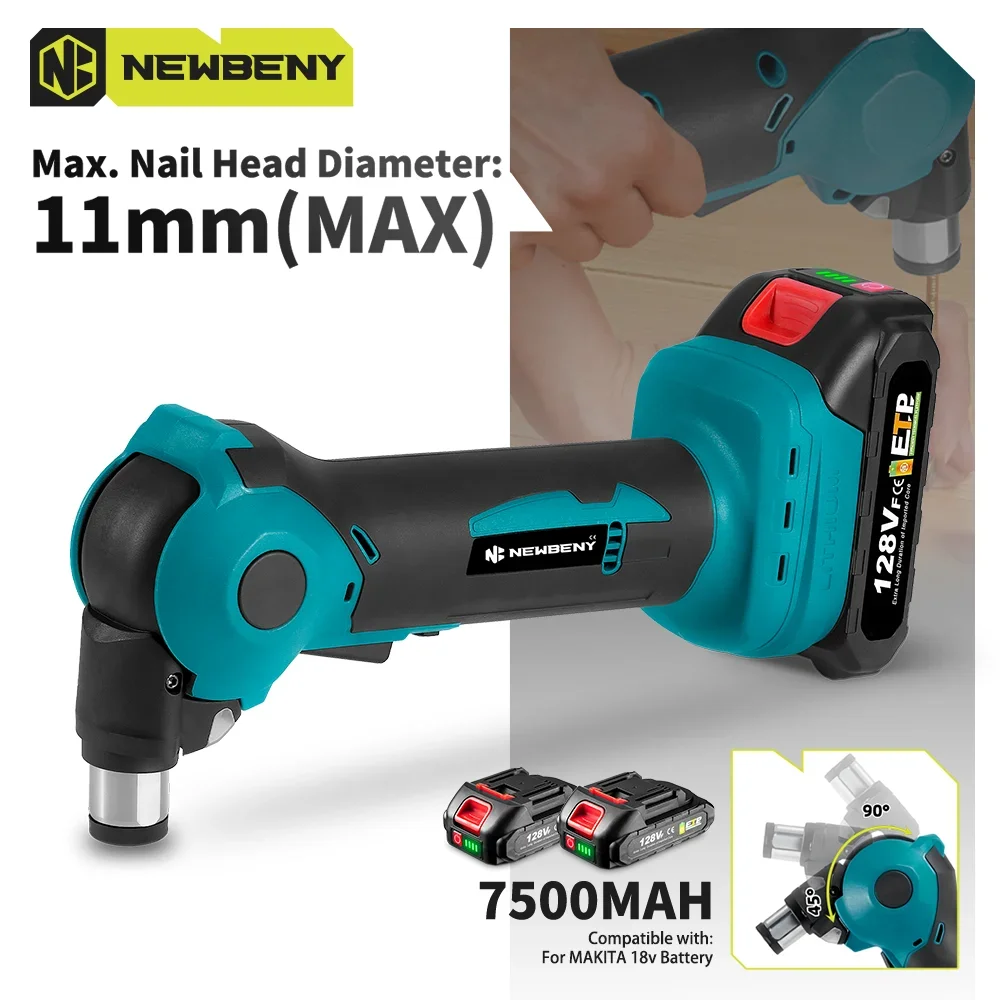 NEWBENY Electric Auto Hammer Drill Screwdriver Angle Adjustable Cordless Efficient Power Tool For Makita 18V-21V Battery