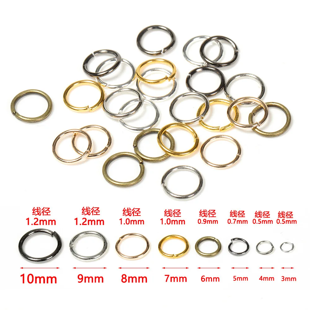 200Pcs Open Iron O-Rings, Manually Connected Single Circle & Closed Jump Rings for DIY Jewelry Making, Craft Accessories