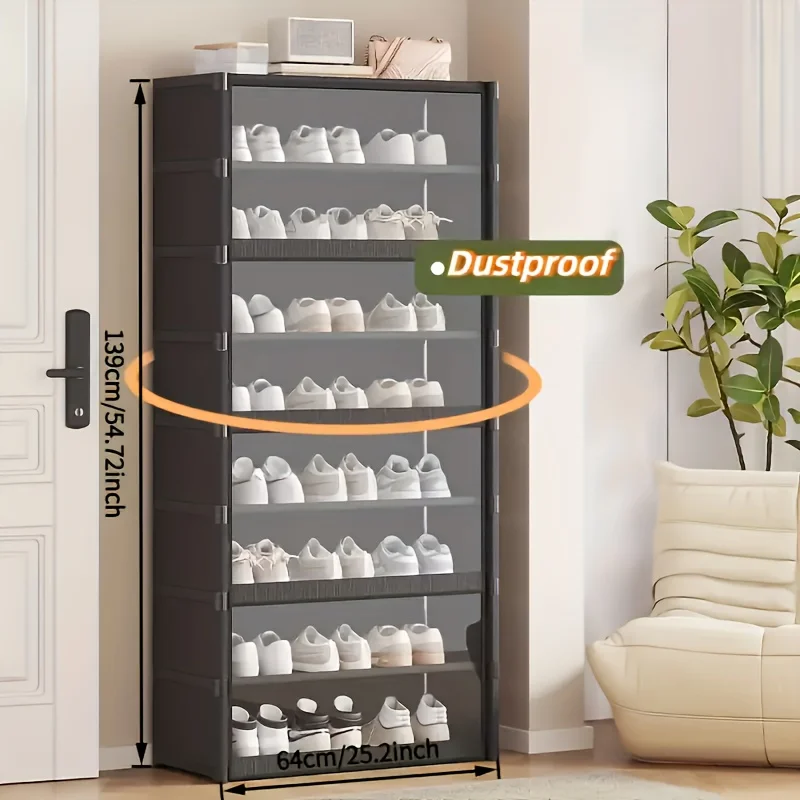 Simple Dustproof Shoe Storage Cabinet Floor Type Easy Assemble Shelf For Dorm Bedroom Rental House Entryway Organizer Supplies image 6