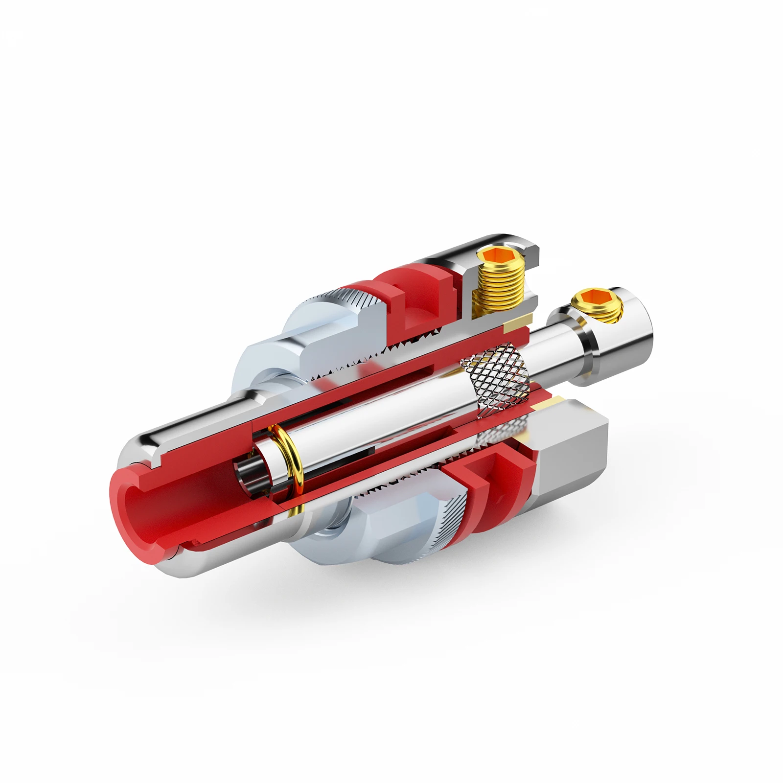 Monosaudio C406 99.998% النحاس النقي RCA مآخذ محطة الهيكل النحاس النقي الروديوم/مقبس أنثى مطلي بالذهب