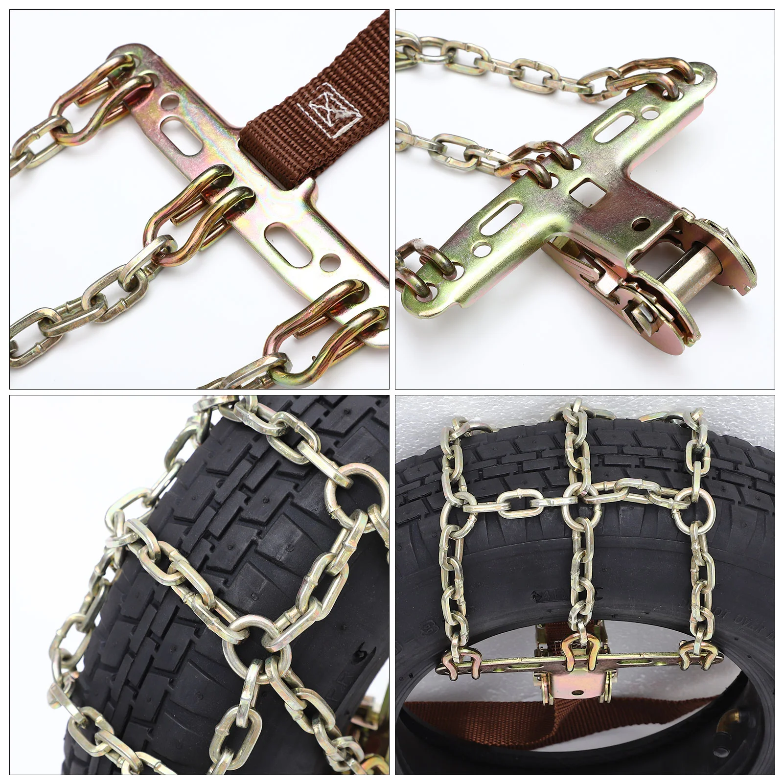 2 Pcs Tire Chains Anti-Skid Snow Tires Non-slip Emergency Vehicle Traction Steel Automobile