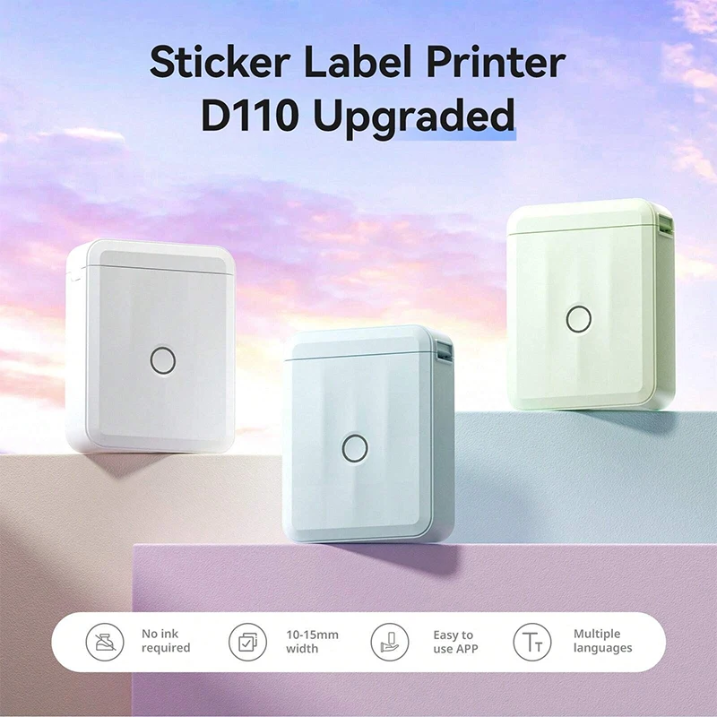 Niimbot D110M Label Thermal Self-Adhesived Printer Wireless Bluetooth Mini Portable Printer D110 Updated Version Sticker Maker