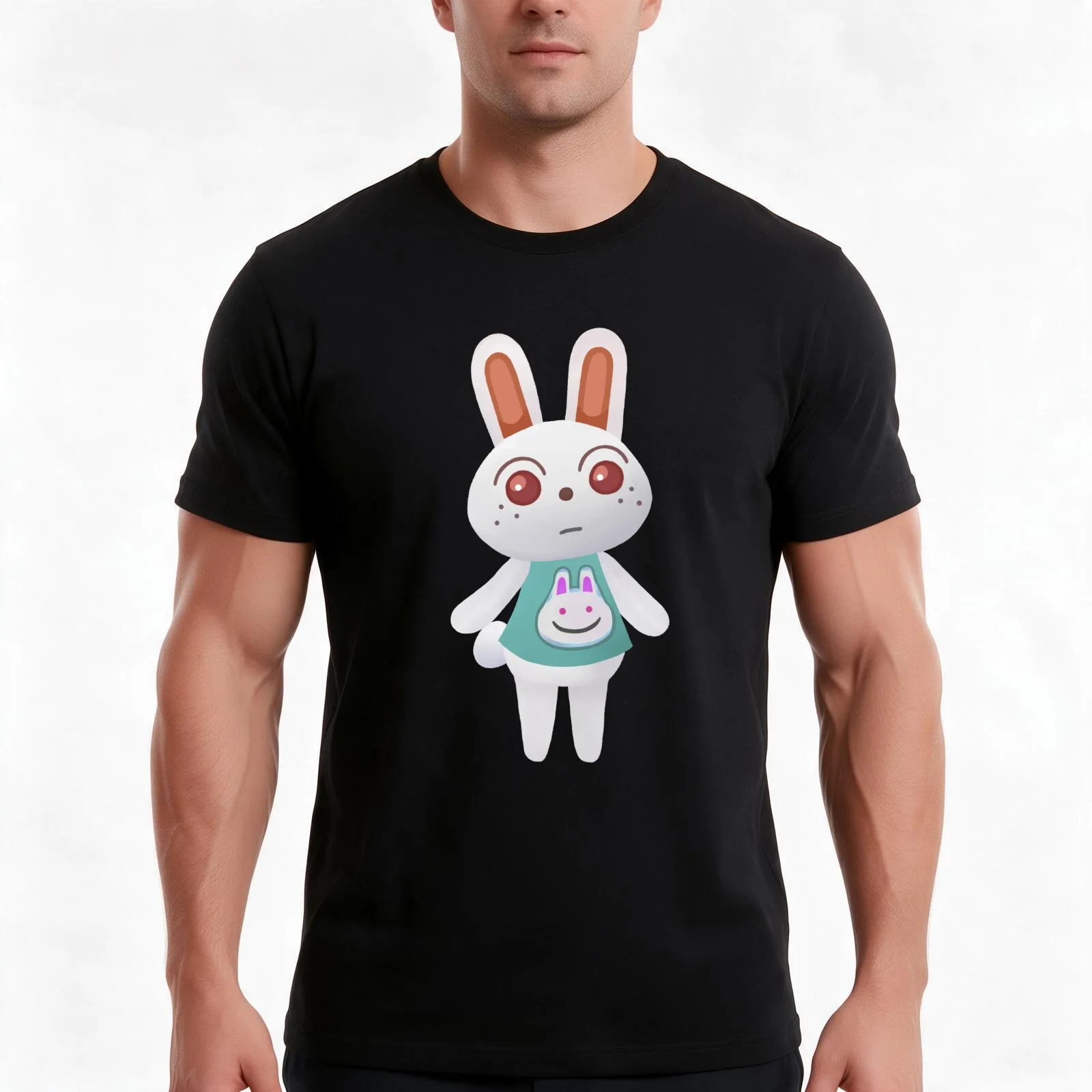 ruby T-Shirt, Summer Casual Cotton Tee, Oversized Streetwear Tops, Vintage Graphic Print, Loose Fit Short Sleeve, 100% Cotton