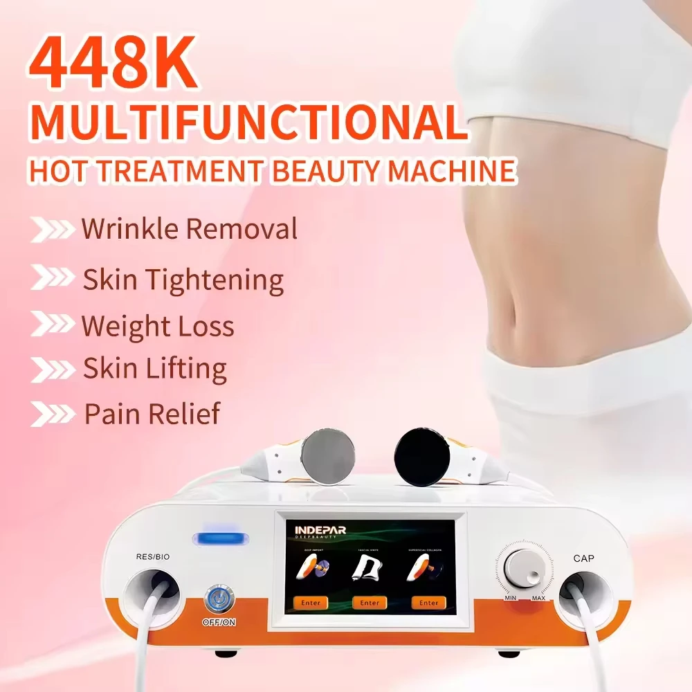 

2025 Indiba 448Khz CET RET Slimming Pain Relief Machine Diathermy Tecar Fat Removal Skin Care Device