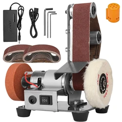 Mini Speed Regulating Electric Belt Sander Multifunctional Belt Polishing Grinder for Knife Sharpening DIY Grinding Tool110-220V