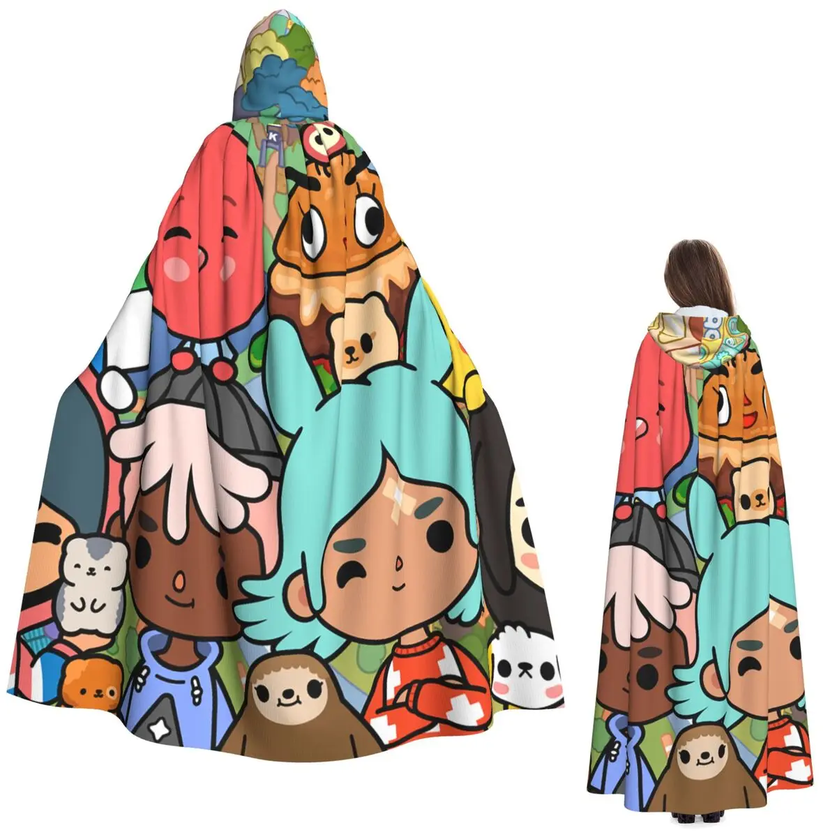 

Костюм-накидка Toca Life Box Toca Boca: милый игровой длинный плащ с капюшоном, средневековый костюм ведьмы, для косплея, на Хэллоуин, для взрослых, унисекс