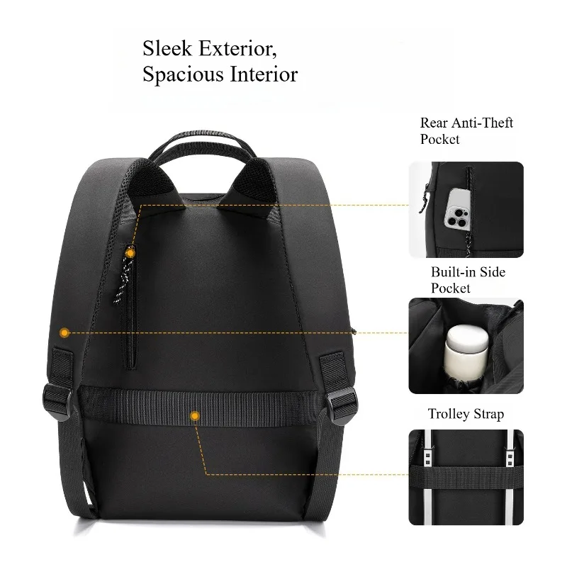 yakuss Simple men's and women's dual-shoulder bag, casual large capacity travel backpack, lightweight and stress-reducing