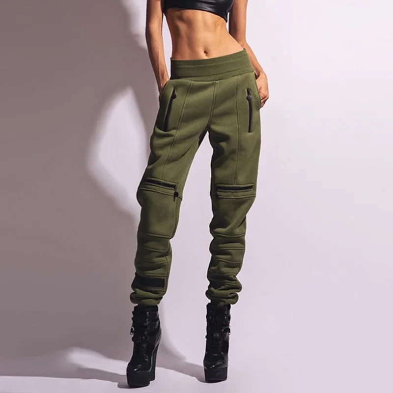 

Stylish High-Waisted Solid Color Zipper Casual Sports Pants Women's clothing Loose sports casual trousers personalized pants