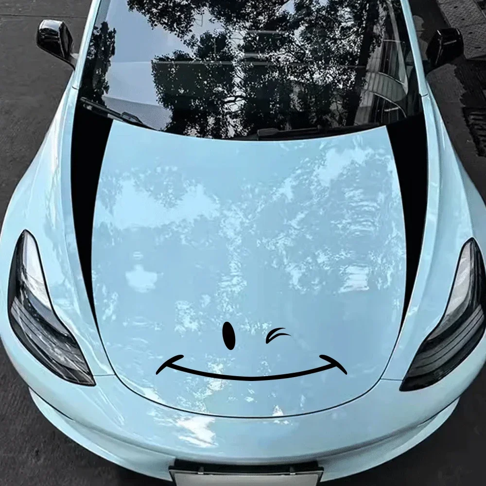 

Creative Car Front Rear Bumper Sticker Smile Styling Decal Auto Tuning Accessories For Tesla Model Y S Model 3 BYD Atto Dolphin