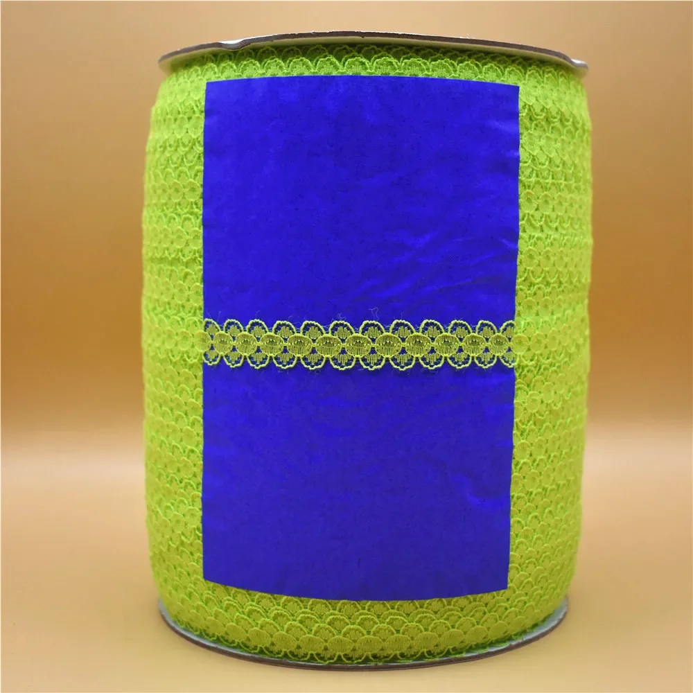 Großhandel 600 Yards/Los Weißes Spitzenband 14MM breites Bortband DIY bestickte Spitze zum Nähen, Dekoration, afrikanische Spitzenstoffe, Zubehör – Detail 3