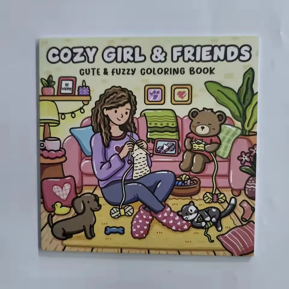 COZY GIRL & FRIENDS Coloring Book for Adults Cute Drawing Book Perfect Gift for Party and Birthday image 2
