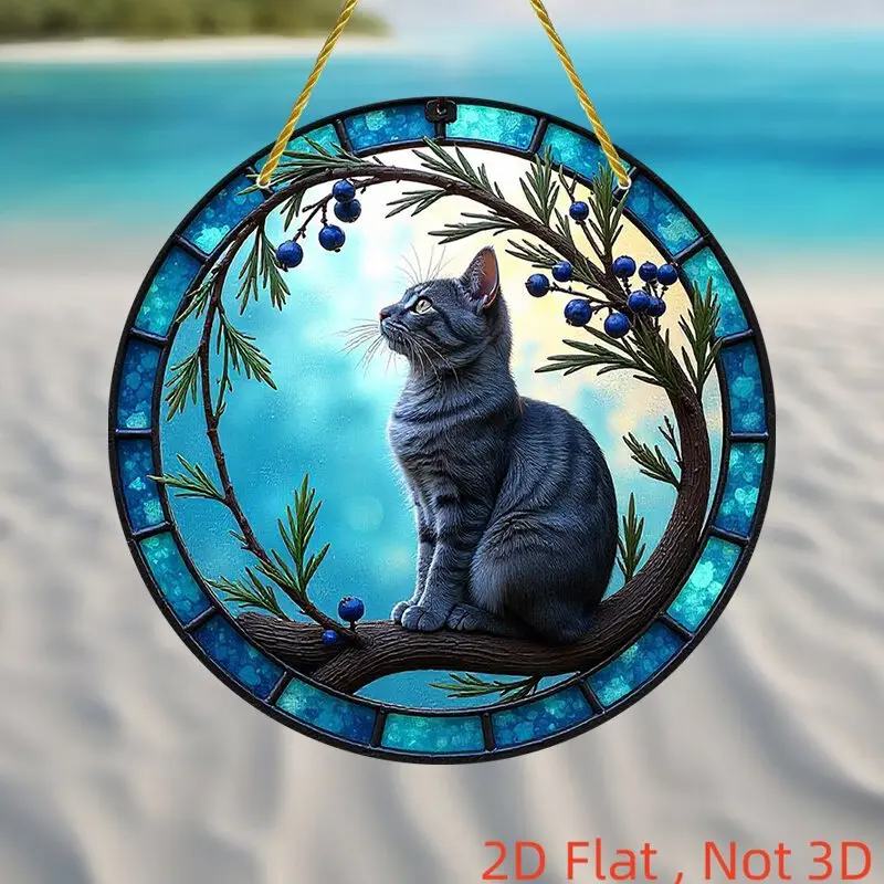 2D Flat, 1pc VBUAHNY Plastic Suncatcher - 7.8