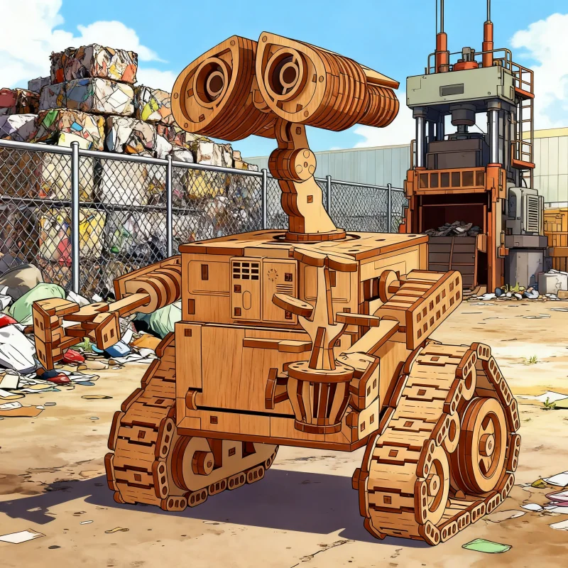 

OUZEY DIY 3D Wooden Robot Puzzle - Teens' Creative Handcraft Assembly Toy Educational Brain Teaser Home Decor Gift