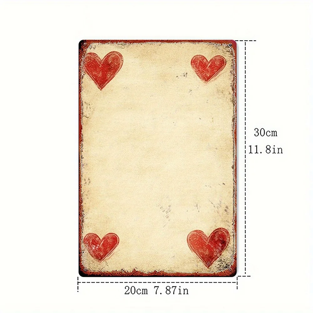 2D Flat, 1pc, Metal Sign, Vintage Heart-Shaped Frame Iron Art Painting, 8X12 Inches (20X30 Cm) Rustic Iron Wall Art, Perfect for