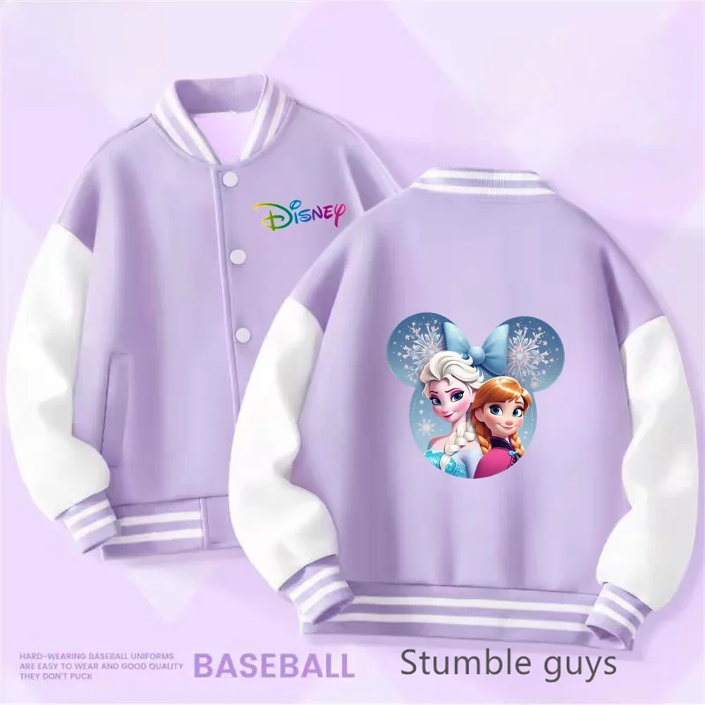 

Forzen Baseball Uniform Kids Clothes Boys Sweatshirt Hooded Kawaii Stitch Sonic Pokemoned Long Sleeve Jacket Girls Hoodie